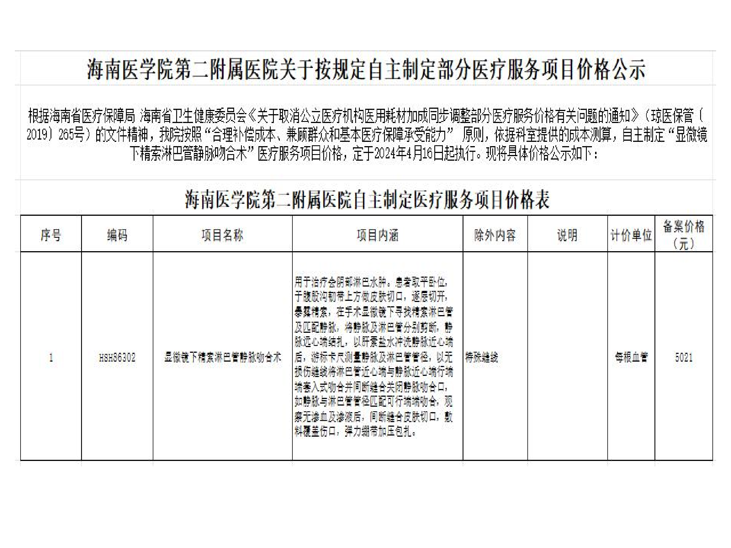 海南医学院第二附属医院关于按规定自主制定部分医疗服务项目价格公示_00.png